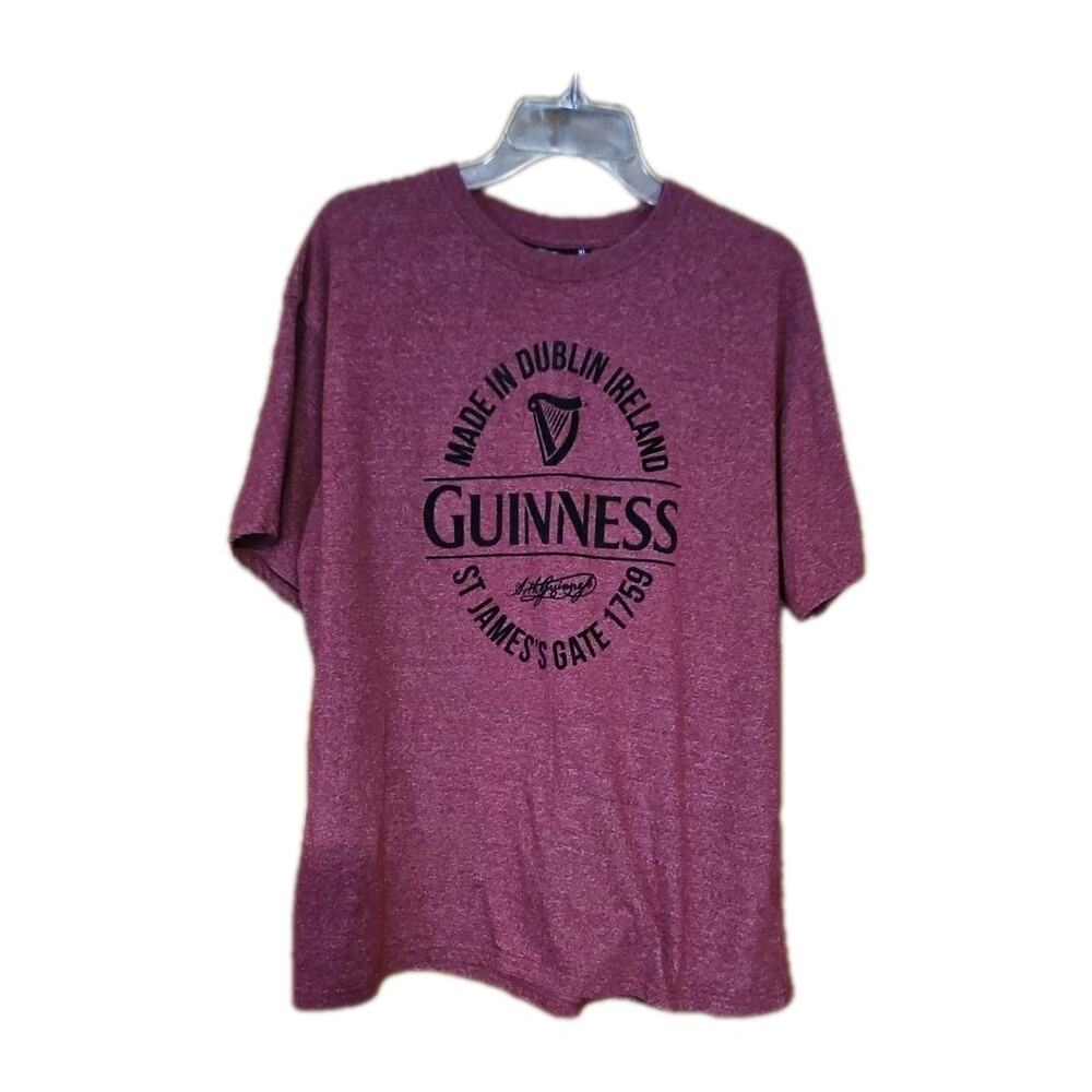 Guinness Beer Dublin Ireland Tshirt Men’s Size XL Red Velvet Logo